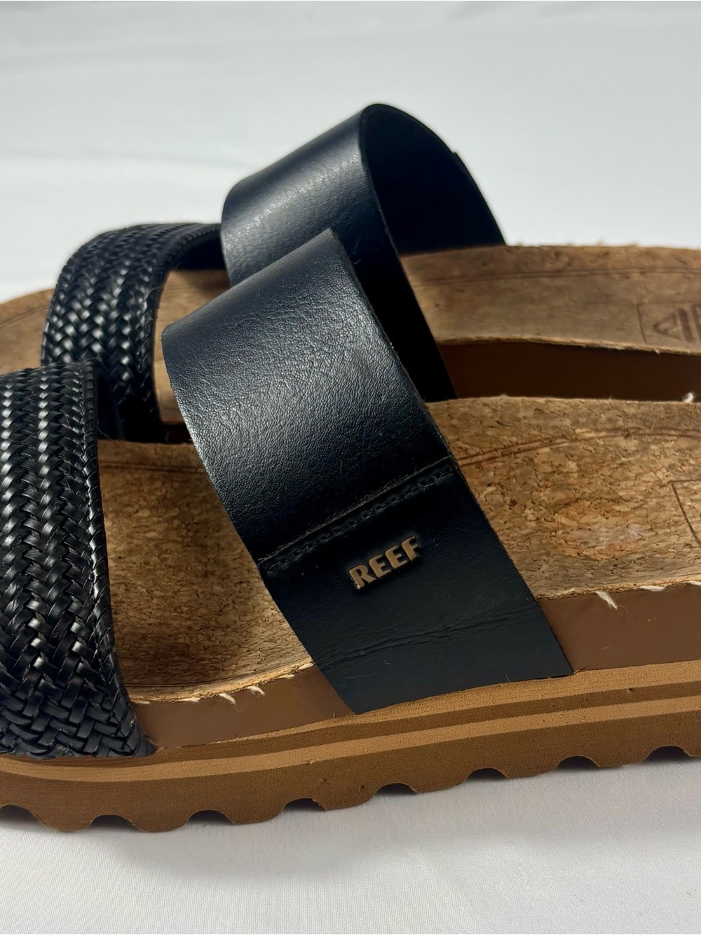 Reef Cushion Vista Hi Platform Slide Sandals Black Size 8 - Picture 6 of 15